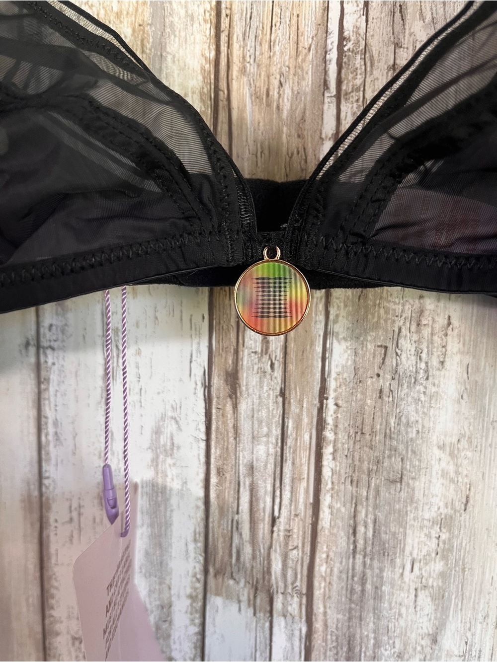 NWT Savage X Fenty X-Ray Vision Half Cup Plunge Bra Black Small - Picture 3 of 5